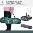 Cort camping, 2 persoane, material Oxford, impermeabil, cu copertina, husa, verde, 205x195x135 cm