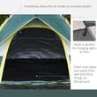 Cort camping, 2 persoane, material Oxford, impermeabil, cu copertina, husa, verde, 205x195x135 cm