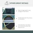 Cort camping, 2 persoane, material Oxford, impermeabil, cu copertina, husa, verde, 205x195x135 cm