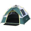 Cort camping, 2 persoane, material Oxford, impermeabil, cu copertina, husa, verde, 205x195x135 cm