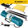 Cort camping, 2 persoane, impermeabil, tip igloo, cu husa, turcoaz, 150x205x100 cm, Strend Pro