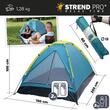 Cort camping, 2 persoane, impermeabil, tip igloo, cu husa, turcoaz, 150x205x100 cm, Strend Pro
