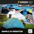 Cort camping, 2 persoane, impermeabil, tip igloo, cu husa, turcoaz, 150x205x100 cm, Strend Pro