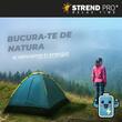 Cort camping, 2 persoane, impermeabil, tip igloo, cu husa, turcoaz, 150x205x100 cm, Strend Pro