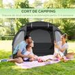 Cort camping, 3-4 persoane, impermeabil, cu vestibul, negru, 475x264x172 cm