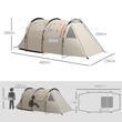 Cort camping, 4-5 persoane, impermeabil, cu vestibul, husa, kaki si portocaliu, 460x230x180 cm