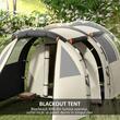 Cort camping, 4-5 persoane, impermeabil, cu vestibul, husa, kaki si portocaliu, 460x230x180 cm