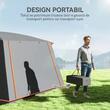 Cort camping, 4-6 persoane, impermeabil, cu vestibul, geanta, gri si portocaliu, 430x305x195 cm