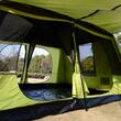 Cort camping, 4-8 persoane, impermeabil, cu copertina, verde, 410x310x225 cm