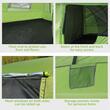 Cort camping, 4-8 persoane, impermeabil, cu copertina, verde, 410x310x225 cm