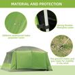 Cort camping, 4-8 persoane, impermeabil, cu copertina, verde, 410x310x225 cm