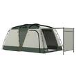 Cort camping, 4 persoane, impermeabil, cu vestibul, verde, 460x300x200 cm