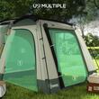 Cort camping, 4 persoane, impermeabil, cu vestibul, verde, 460x300x200 cm