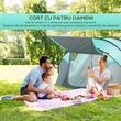 Cort camping, 4 persoane, impermeabil, tip igloo, cu 2 ferestre, 2 intrari, husa, albastru deschis si gri, 286x209x122 cm