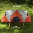 Cort camping, 5-6 persoane, impermeabil, cu copertina, ferestre, geanta, portocaliu, 550x300x198 cm