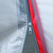 Cort camping, 5-6 persoane, material Oxford, impermeabil, cu copertina, geanta, gri si rosu, 455x230x180 cm