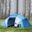 Cort camping, 6 persoane, impermeabil, cu 2 camere si vestibul, geanta, albastru si alb, 460x230x178 cm