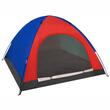 Cort camping, Trizand, 4 persoane, impermeabil, cu husa, rosu si albastru, 190x190x123 cm