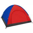 Cort camping, Trizand, 4 persoane, impermeabil, cu husa, rosu si albastru, 190x190x123 cm