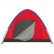 Cort camping, Trizand, 4 persoane, impermeabil, cu husa, rosu si albastru, 190x190x123 cm