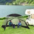 Cort camping/plaja, plasa, 4-6 persoane, cu geanta, negru, 300x300x200 cm