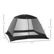 Cort camping/plaja, plasa, 4-6 persoane, cu geanta, negru, 300x300x200 cm