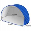 Cort plaja, Trizand, cu protectie UV, husa, albastru, 220x120x100 cm