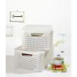 Cos de rufe, cu 2 manere si capac, plastic, alb, 38x29x17 cm, Curver