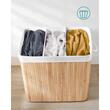 Cos rufe, 3 compartimente, bambus, natur, 150 L, 60x40x61.5 cm, Artool