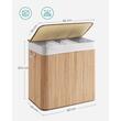 Cos rufe, 3 compartimente, bambus, natur, 150 L, 60x40x61.5 cm, Artool