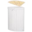 Cos rufe, de colt, bambus, alb, 73 L, 47x60 cm, Springos 