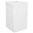 Cos rufe, de colt, bambus, alb, 73 L, 47x60 cm, Springos 