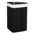 Cos rufe, de colt, bambus, negru, 73 L, 47x60 cm, Springos 