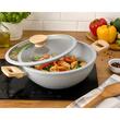 Cratita ceramica cu capac de sticla, manere lemn, 2.8 L, 26 cm, MagicHome Harmony