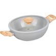 Cratita ceramica cu capac de sticla, manere lemn, 2.8 L, 26 cm, MagicHome Harmony