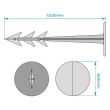 Cui plastic fixare folii, tip harpon, 50 buc, 125x38 mm 