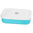 Cutie/caserola alimente, plastic, etansa, albastru, 2 compartimente, cu lingura/furculita, 1 L, 20.8x13.5x12.4 cm, MagicHome