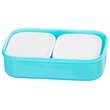 Cutie/caserola alimente, plastic, etansa, albastru, 2 compartimente, cu lingura/furculita, 1 L, 20.8x13.5x12.4 cm, MagicHome
