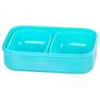 Cutie/caserola alimente, plastic, etansa, albastru, 2 compartimente, cu lingura/furculita, 1 L, 20.8x13.5x12.4 cm, MagicHome