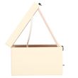 Cutie pentru bijuterii, velur si piele ecologica, crem si roz, cu oglinda, 16x16x11 cm, Springos