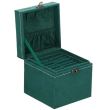 Cutie pentru bijuterii, velur, verde, 12x12x12 cm, Springos