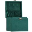 Cutie pentru bijuterii, velur, verde, 12x12x12 cm, Springos
