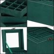 Cutie pentru bijuterii, velur, verde, cu oglinda, 12x12x12 cm, Springos