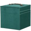 Cutie pentru bijuterii, velur, verde, cu oglinda, 12x12x12 cm, Springos