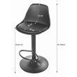 Scaun de bucatarie/bar, Artool, Hoga, rotativ, PP, piele ecologica, negru si argintiu, 38x40x81-102 cm