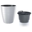 Ghiveci decorativ de flori, rotund, alb, 29.6x32.9 cm, Maze 