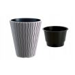 Ghiveci decorativ de flori, rotund, gri, 29.7x33 cm, Sandy 