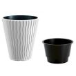 Ghiveci decorativ de flori, rotund, alb, 29.7x33 cm, Sandy 