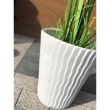 Ghiveci decorativ de flori, rotund, alb, 29.7x33 cm, Sandy 