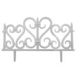 Gard de gradina decorativ, plastic alb, 59.5x37 cm, set 4 buc